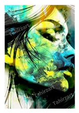 Digital abstract art of woman printable