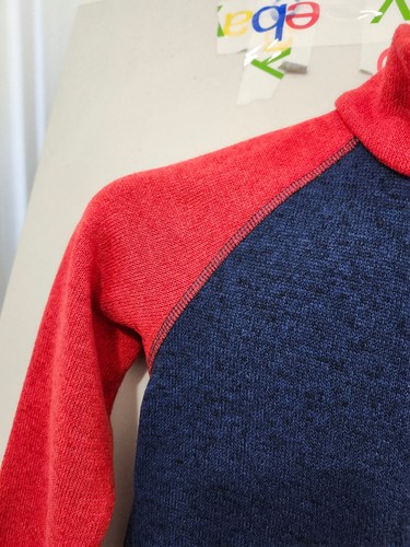 Reima Jacket Boys 8 Blue Red Full Zip Fleece Colorblock Raglan Outdoor Walk Mock - Picture 5 of 17