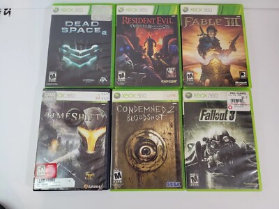 Lot of 6 Xbox 360 games Fable Time Shift Fallout Dead Space Res. Evil Condemned