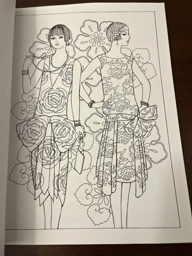 Art Deco Fashions Coloring Book 2014 Adult Coloring Book Creative Haven - Picture 6 of 10