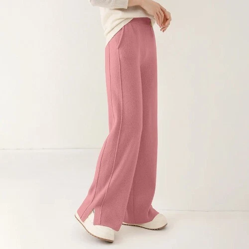 Pantalones sueltos de cachemir de cintura alta para mujer - Imagen 29 de 31
