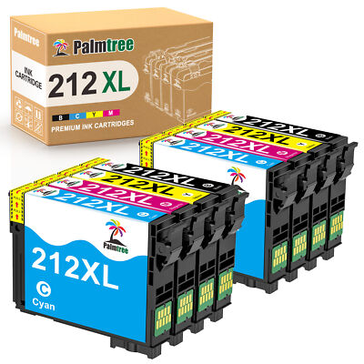 8Pack 212 XL Ink Cartridge for Epson 212XL Workforce WF-2830 WF-2850 Printer