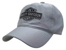 Harley-Davidson Men's Performance B&S Logo Stretch Fit Baseball Cap - Gray