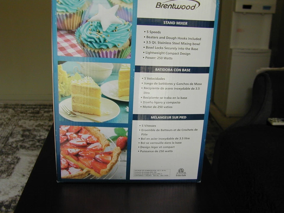 Brentwood SM-1162W: Mezclador de pie de 5 velocidades con 3 cuartos de galón, acero inoxidable Foto 2 de 2