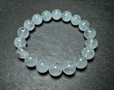NEW  Natural Clear Aquamarine Quartz Crystal Beaded Bracelet