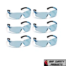 PYRAMEX ZTEK SAFETY GLASSES INFINITY BLUE LENS SPORT WORK EYEWEAR S2560S (6 PR)