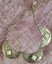 Women's ZAD 14" Silver Tone Egyptian Tribal Choker Necklace