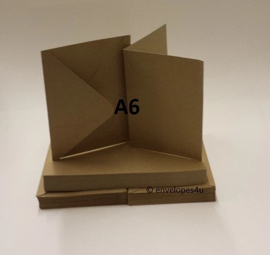 100% Natural Recycled Kraft A6 / C6 card blanks and envelopes 280gsm Free P&P