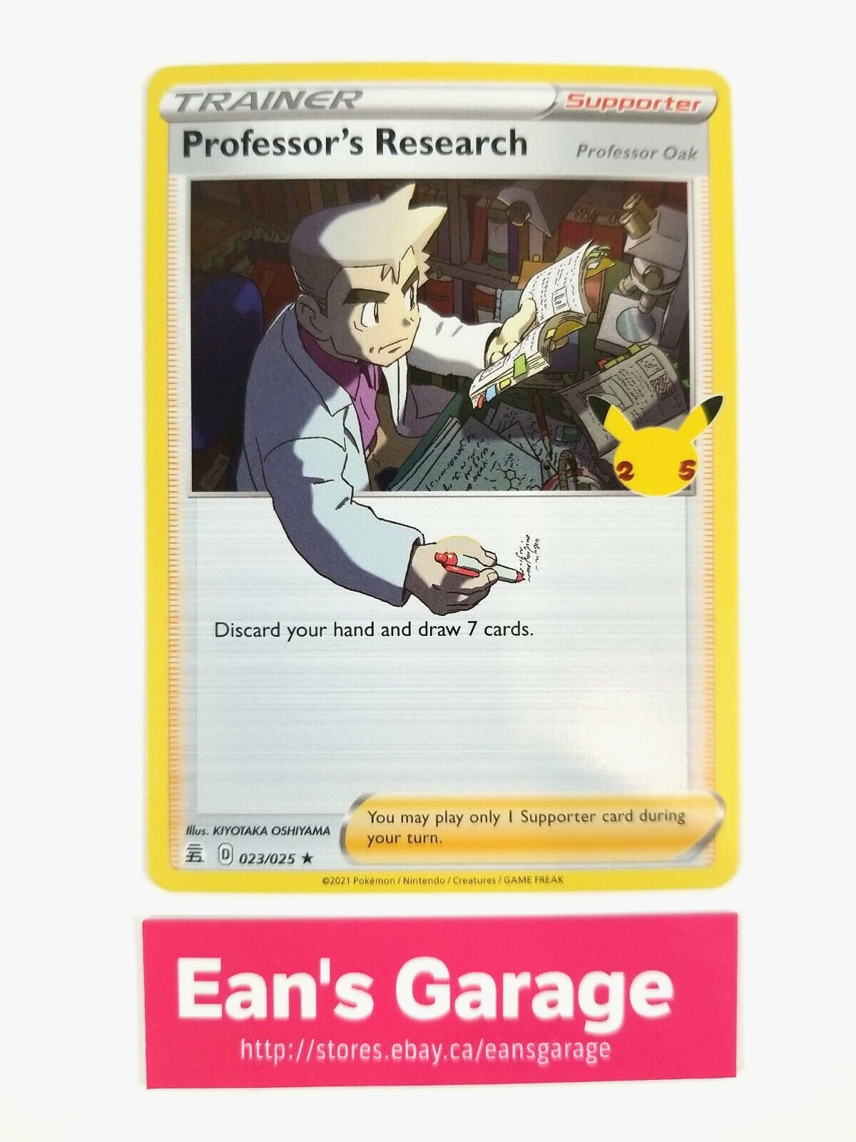 Professor's Research Pokemon Trainer 023/025 Celebrations Holo Rare - MN