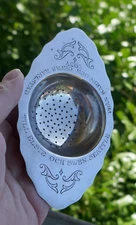 Vintage Hallmarked 1936 Swedish 830 Fine Silver Over The Cup Tea Strainer