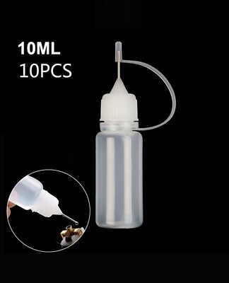 10x 10ml leere Quetschnadel Präzisionsspitzenflaschen