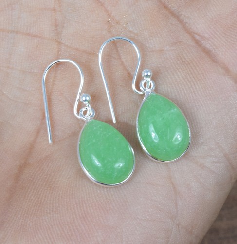 925 Solid Sterling Silver Green Onyx,Garnet Multi Stone Hook Earring Ji760 - Picture 30 of 81