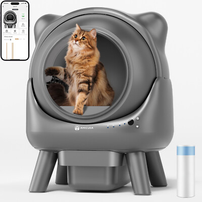 Amicura Cura X1 Katzentoilette Selbstreinigende Katzenklo Geruchsfreie,60L,App