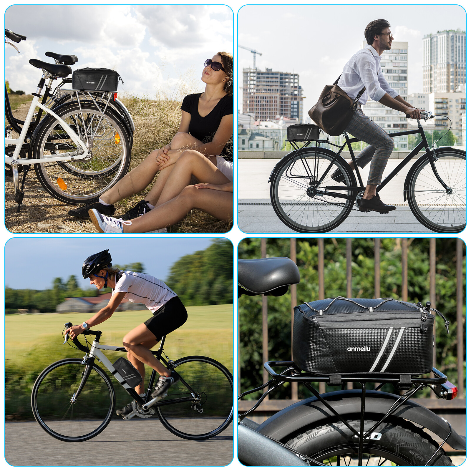 Waterproof Bicycle Rear Rack Seat Bag Bike Cycling Storage Pouch Trunk Pannier