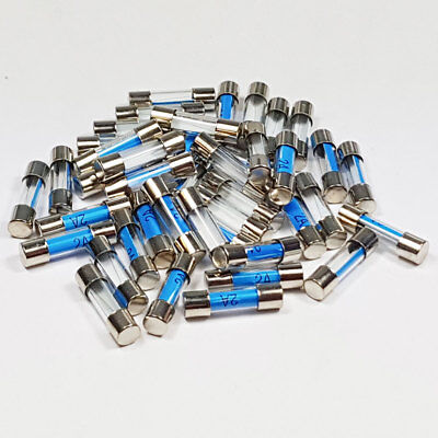 Glass fuse Van Car Pack of 100 *Top Quality! 2 Amp Fast blow Auto
