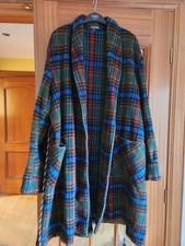 Vintage McGregor Tartan Dressing Gown Robe XL Plaid Check Retro Wool Blend