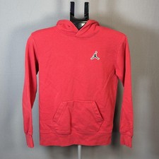 Jordan Hoodie Youth Large 12-13 Yrs Red Fleece Pullover Sweatshirt Jumpman Logo