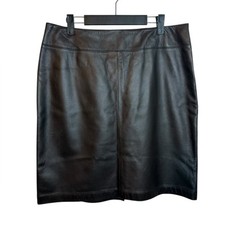 Ralph Lauren Chestnut Brown Genuine Leather Pencil Skirt New Women's Size 14