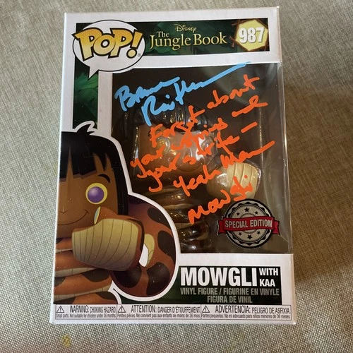 Funko POP Disney The Jungle Book Mowgli With Kaa #987(Signed By Bruce Reitermen)