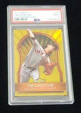 2011 Topps Finest TIM LINCECUM BASE #36 GOLD REFRACTOR /50 - PSA 9 MINT - POP 1