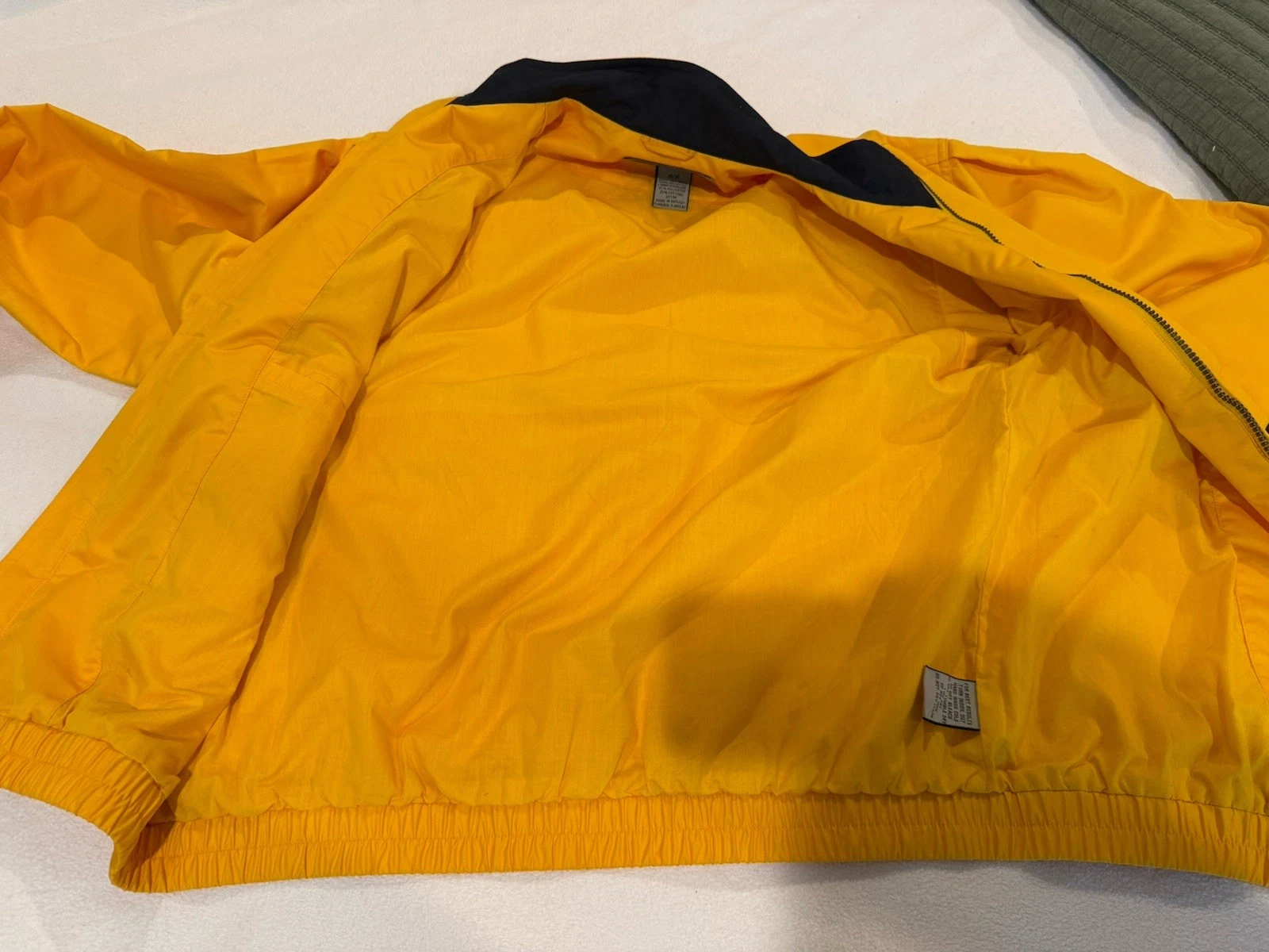 Cutter & Buck Windbreaker Mens M Jacket Y2K Yellow Full Zip Weathertec - product detail image 11