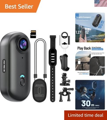 4K Mini WiFi Action Camera 128GB Thumb POV Portable Body Cam Wearable Video R...