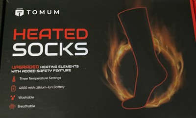 Totum S Heated Socks for Men Women, 4000mah  Rechargeable 3 Heating Settings New