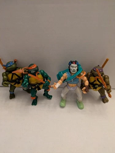 Vintage Playmate Ninja Turtles And Casey Jones Action Figures 1988-89 Set Of 4