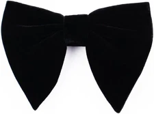 Black Velvet Bow Tie Men Pre-Tied Satin Formal Tuxedo Oversized Big Bowtie