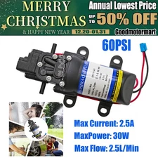 60PSI DC 12V Diaphragm Pump 30W Electrical Sprayer Water Pump Booster Pump RV GT