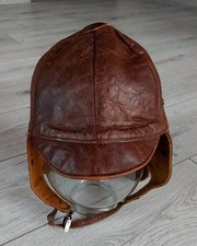 Vintage WW2 aviator hat, pilot, leather, size EU 56, US - 7, used, Switzerland