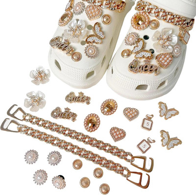 Schuhanstecker Perle Schuh Charms Shoe Charm Crystal Diamond Schuhanhänger Schuh