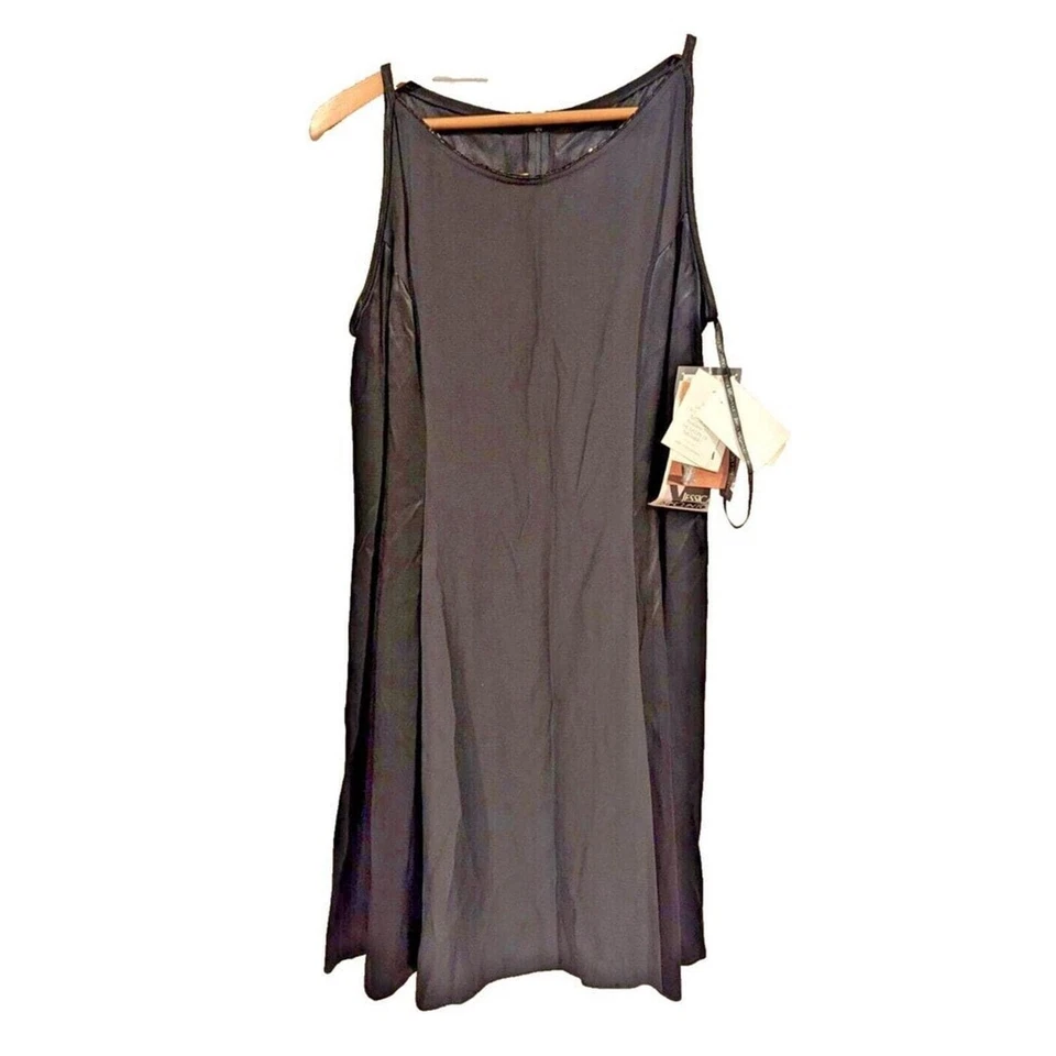 Jessica McClintock Gunne Sax Black Minimalist Shift Dress VTG 90 Deadstock - Image 2 of 4
