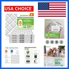 10x10x1 MERV 8 Air Filter, 6-Pack for Furnace HVAC MPR 600 FPR 5 Pleated HV...