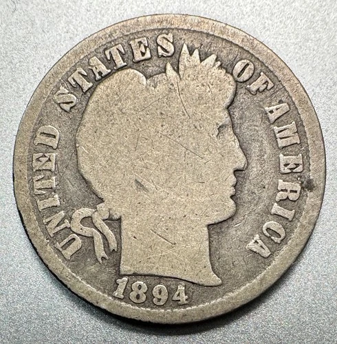 1894  BARBER DIME    GOOD   BETTER DATE  #1298