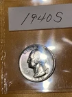 1940-S Washington 25C Silver Quarter / UNC
