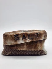 Studio Art Pottery Burlap Sack Salt Cellar