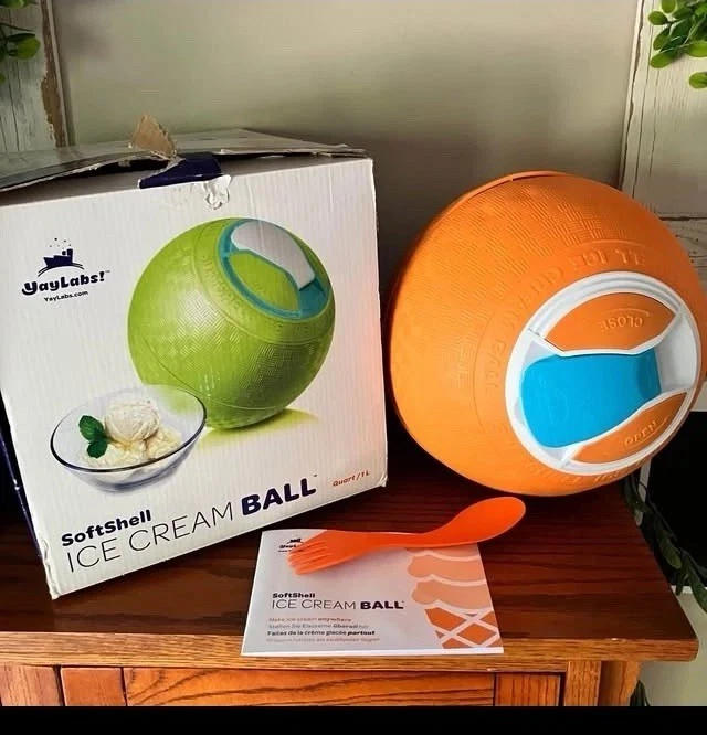 1 Quart Ice Cream Maker Yay Labs Soft Shell Orange Ice Cream Ball