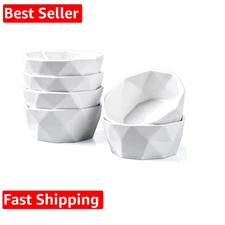 Ramekins 8 oz, Creme Brulee Ramekins, Porcelain Ramekins Oven Safe, Geometric...
