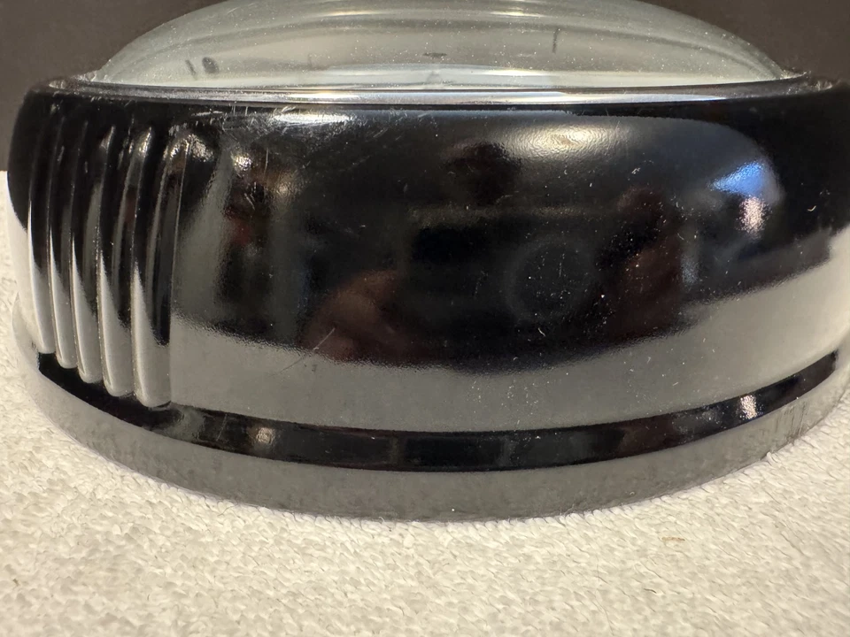 Cool Retro Wall Clock Black Metal Quartz Movement Chrome Trim Ring 9.5" - Image 2 of 4