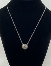 Trifari Gunmetal Tone Pave? Crystal Rhinestone Disco Ball Pendant Choker Neckace