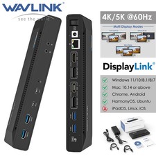 Wavlink USB C Docking Station Displaylink 60W PD Dual 4K HDMI Dual USB-C Ports