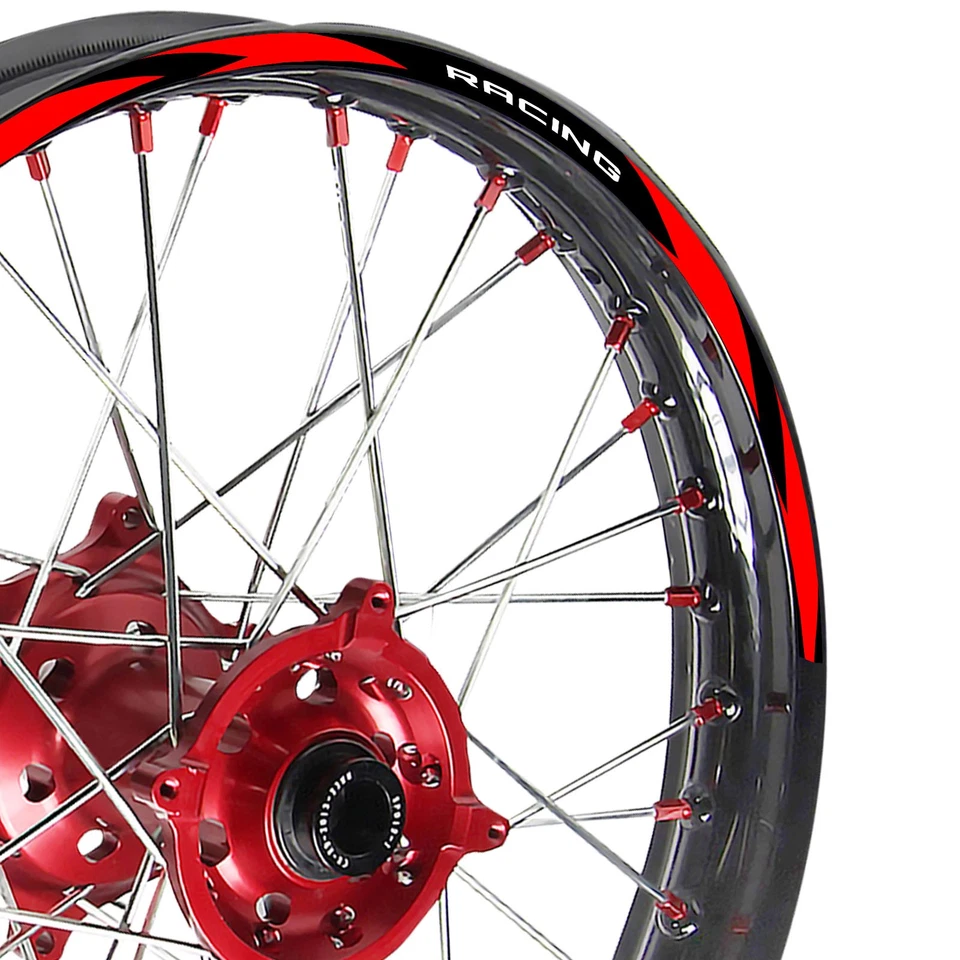 Rojo 21 pulgadas. Calcomanía adhesiva de llanta de 18" para moto de cross R01 para Kawasaki KLX300R 05 06 07 Foto 2 de 4