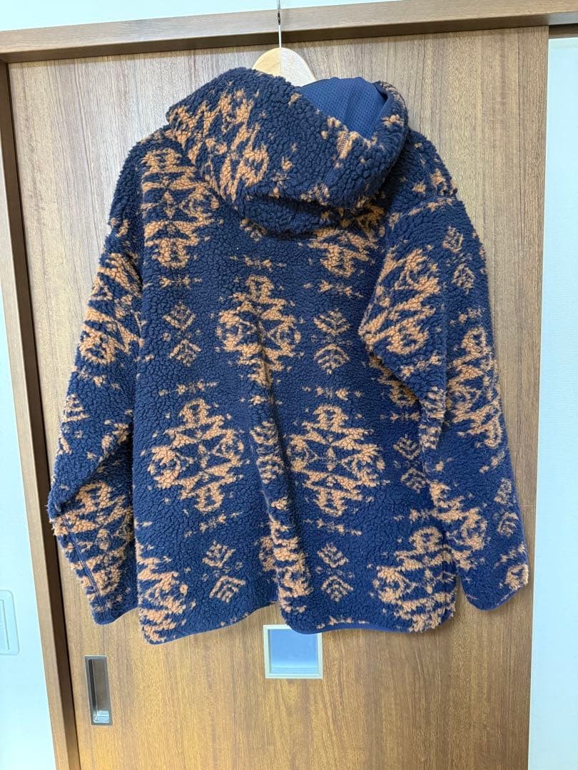 Pendleton fleece jacket L geometric pattern navy … - image 3