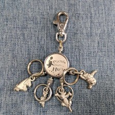Disney Winnie the Pooh 4-Keychain Set Tigger Piglet Eeyore Silver Collectible