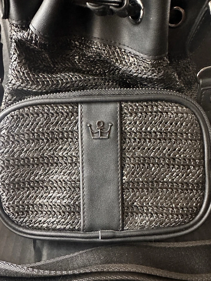 Bolso Cartera Oliver Thomas Tejido Espiga Negro Mini Cubo Cordón Foto 2 de 4