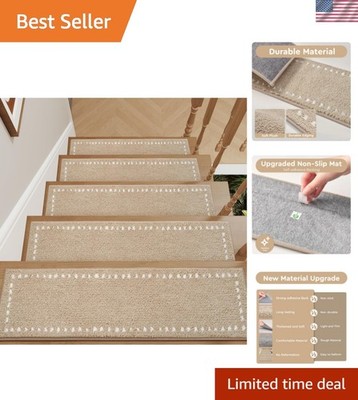Stair-Treads Non Slip Indoor, Stair Treads for Wooden Steps 15PC, Soft Carpet...