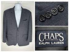 Chaps Ralph Lauren 42R Blazer Blue Herringbone Lambswool Jacket Sport Coat