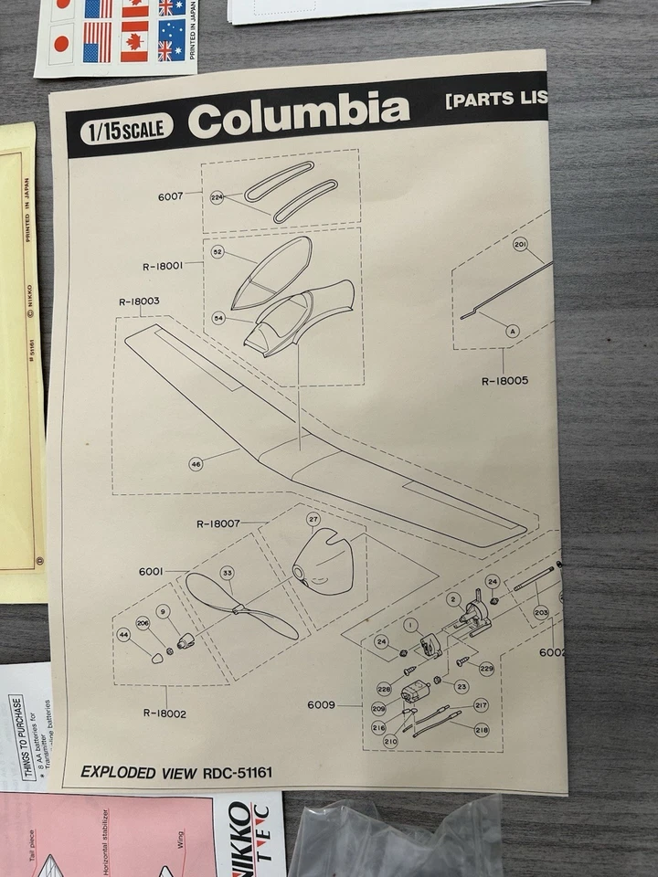Nikko Radio Controlled Airplane Battery Powered 1990 Columbia Plane - Image 3 of 4
