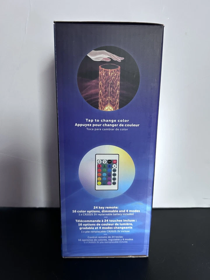 Crystal Lamp LED Color Changing With One Tap- Remote Included 8.5”x3.66” - Image 3 of 4